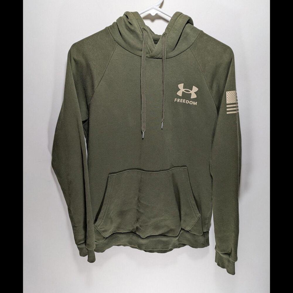 Mens Under Armour Freedom USA Flag Long Sleeve Pullover Hoodie Sweatshirt Size S